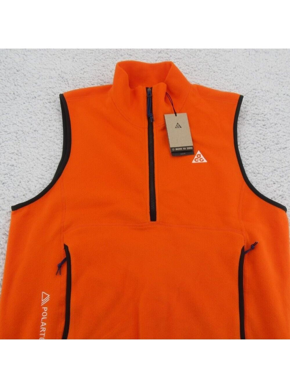 Nike ACG Wolf Tree Thermal Vest Polartec Orange Mens Size Medium NEW - Picture 7 of 15